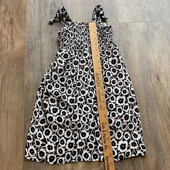 Diane von Furstenberg Target Girls Black White Floral Smocked Midi Dress 3T - Picture 8 of 9